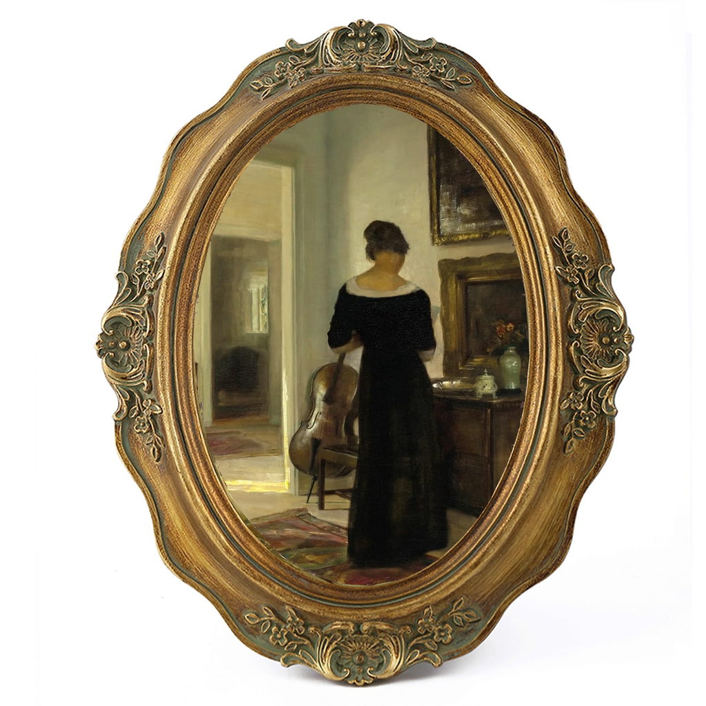 Simple Oval Picture Frame - Navy