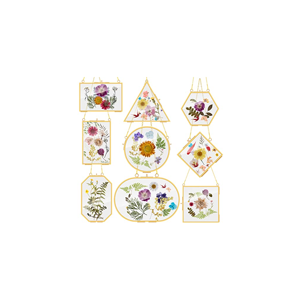 Pressed Flower Glass Frame Gold Tone product photo