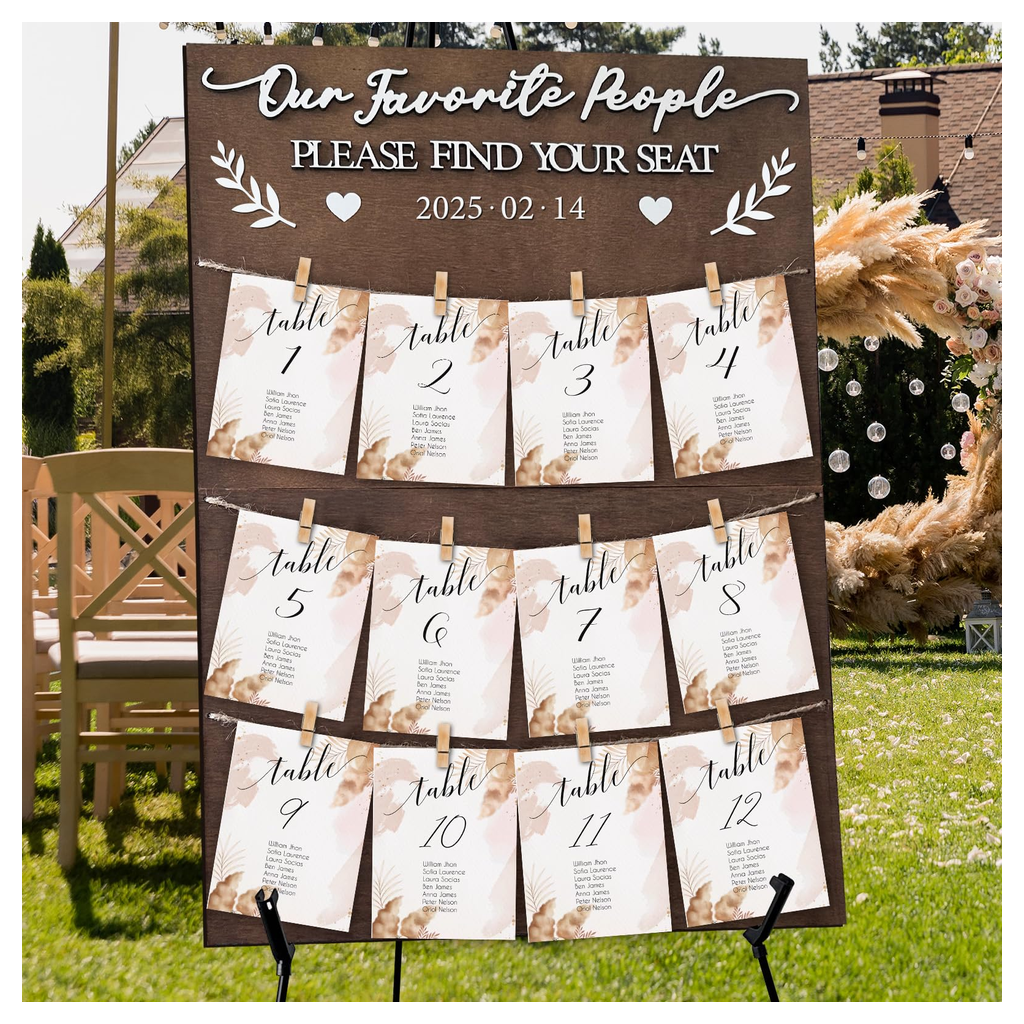 Wedding Seating Chart Frame Black product photo