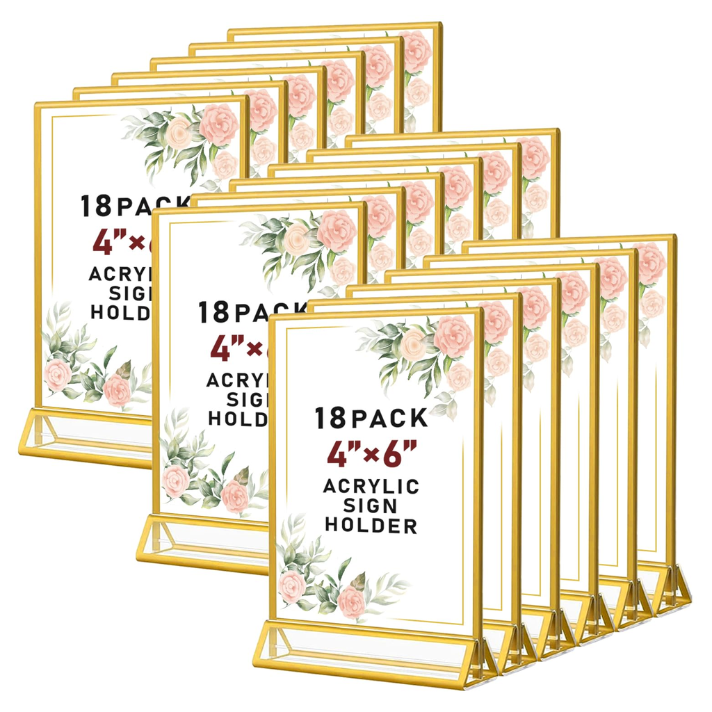 A-Frame Tabletop Sign Holder Gold Tone product photo
